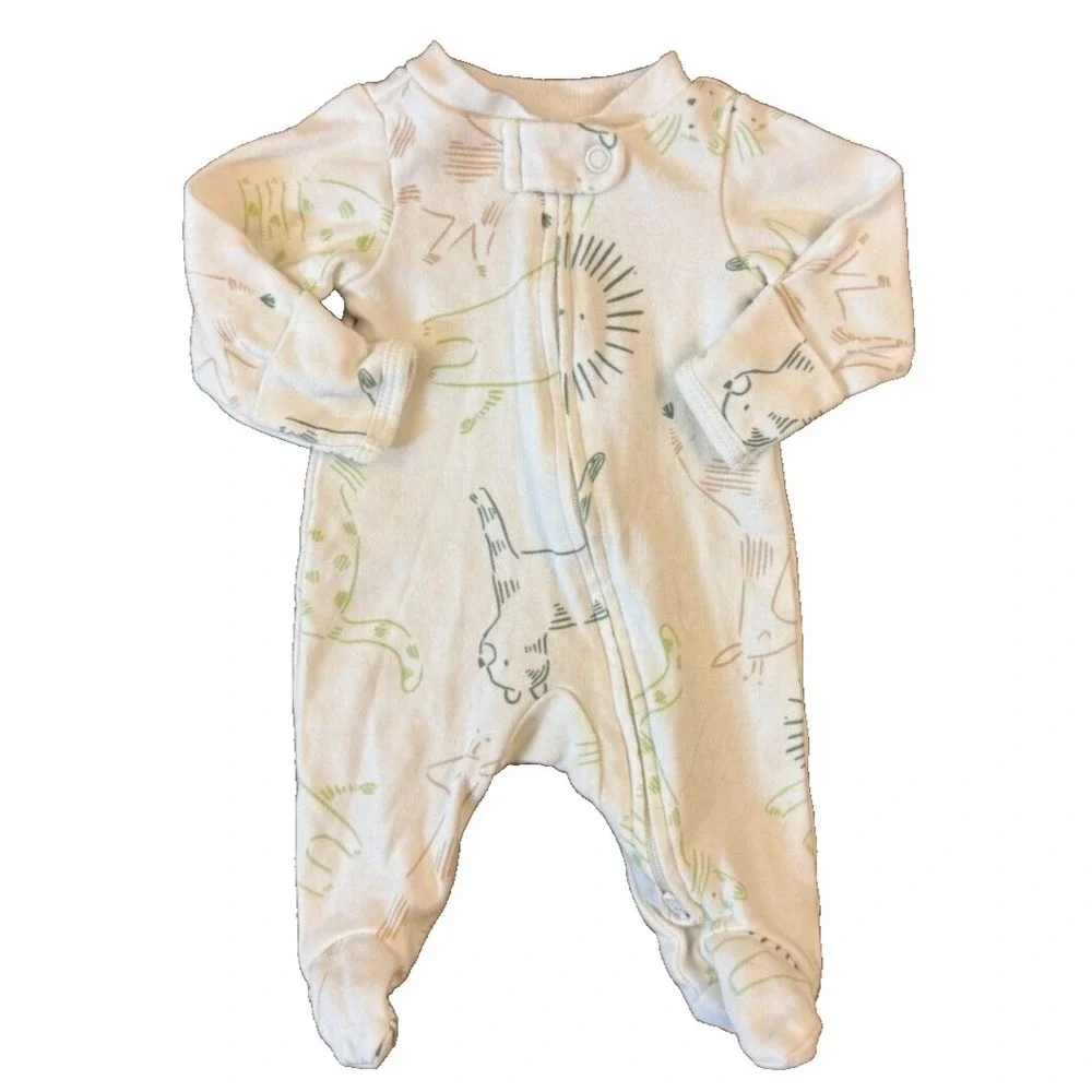 Carters Preemie Baby Boy Girl Unisex Sleeper Outfit Animal Zoo Reborn Doll‎ Lion